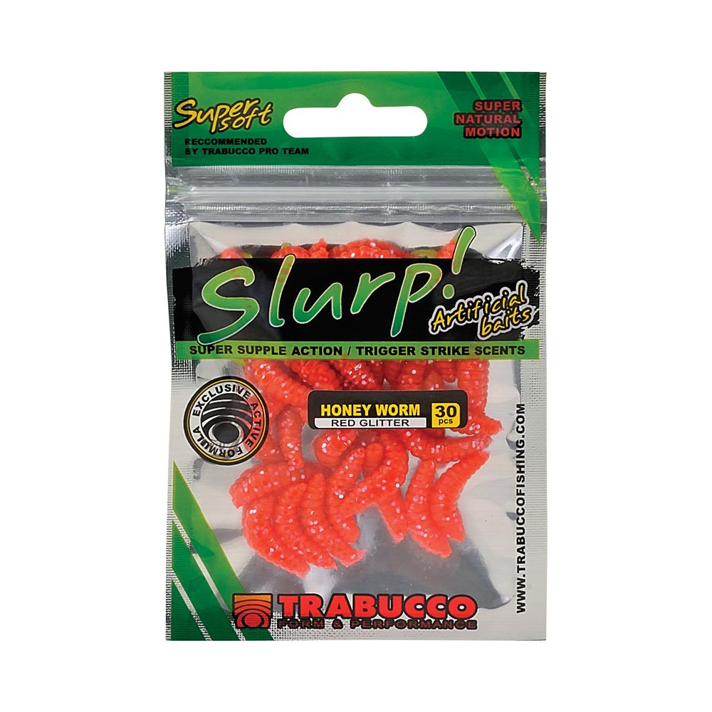 CAMOLE SILICONE SLURP BAIT HONEY WORM REDGLITTER